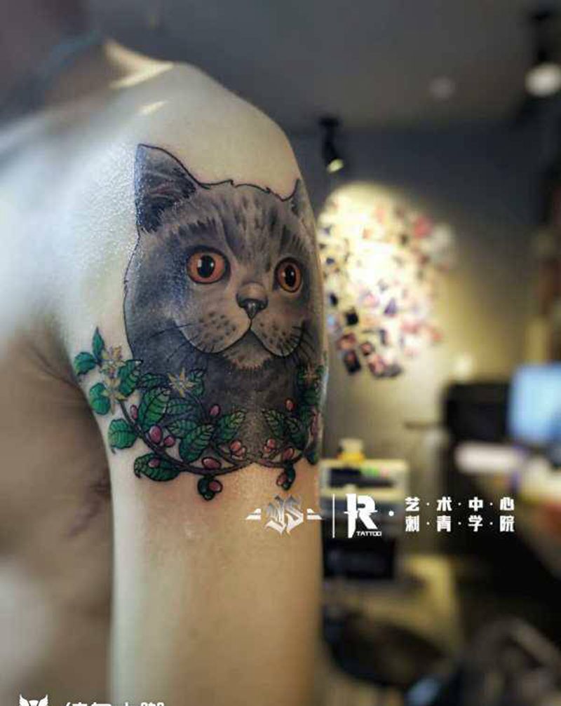 店内作品纹身图片_肩部纹身图案