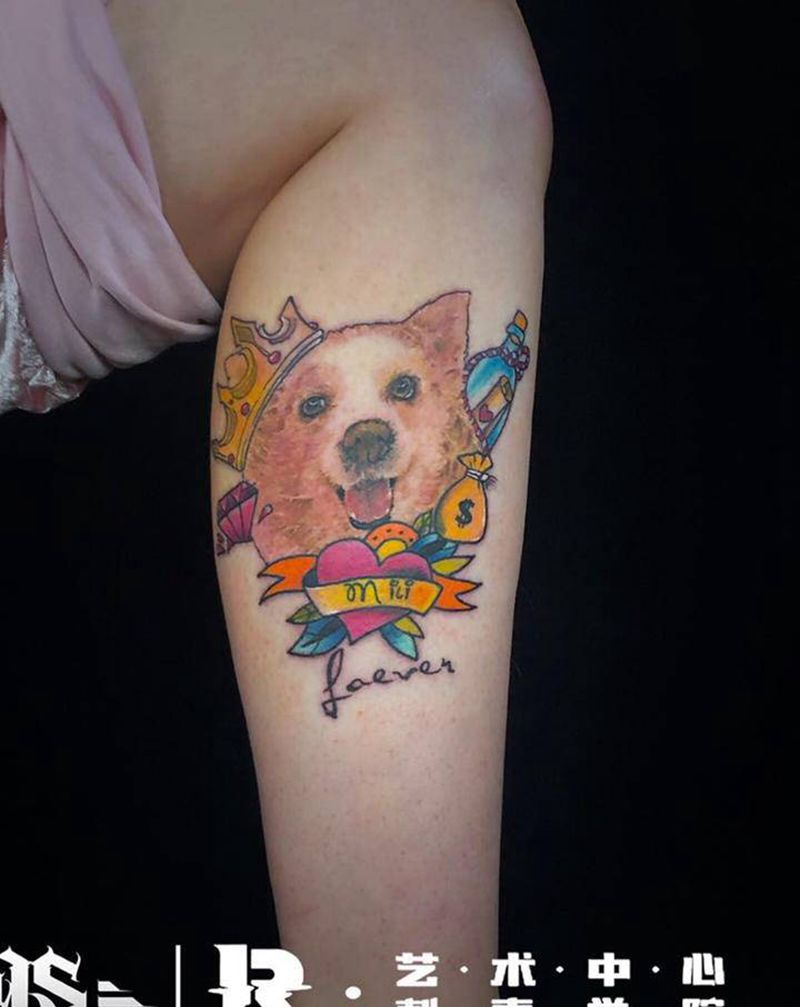 店内作品纹身图片_腿部纹身图案