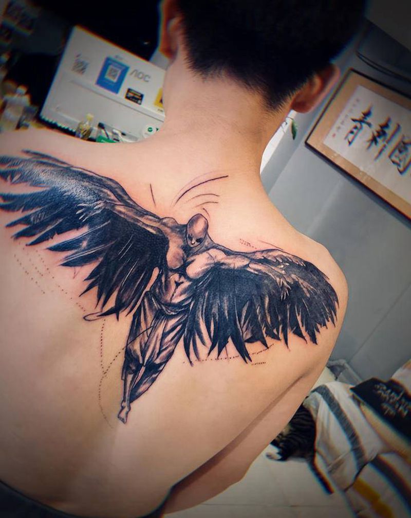 图纹身图片_背部水墨纹身图案