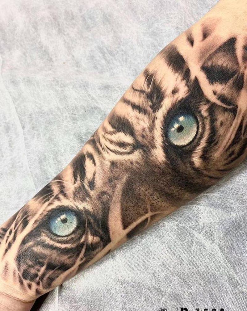 老虎纹身图片_手臂纹身图案