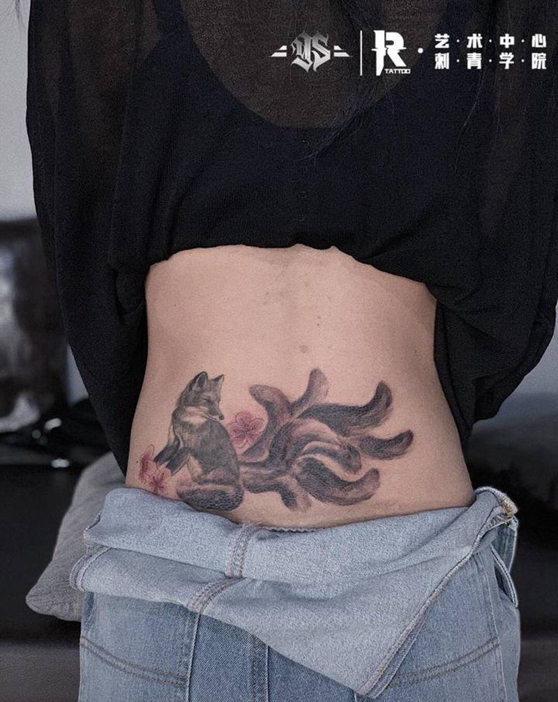 店内作品纹身图片_腹部纹身图案