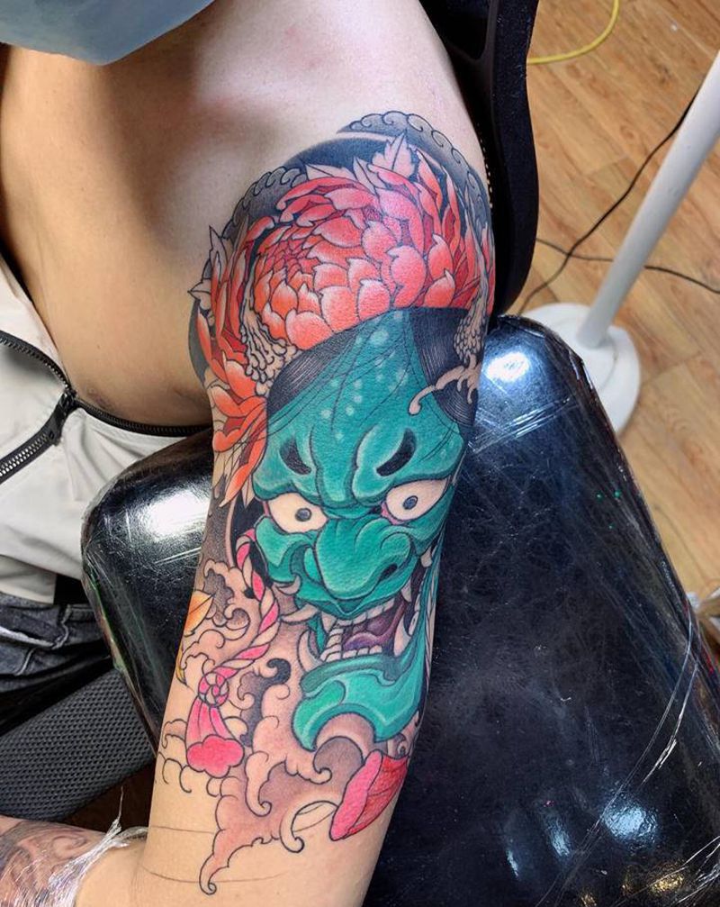 般若纹身图片_手臂新传统纹身图案