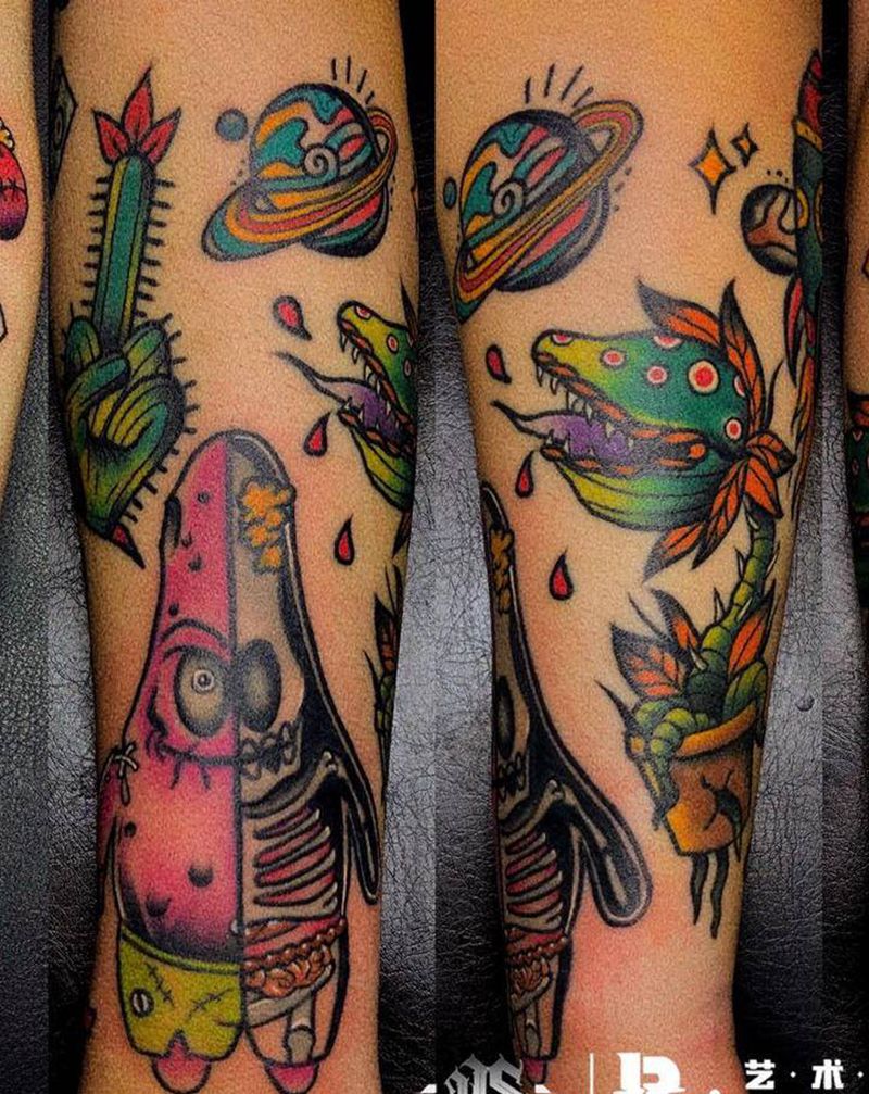 花bi纹身图片_手臂纹身图案