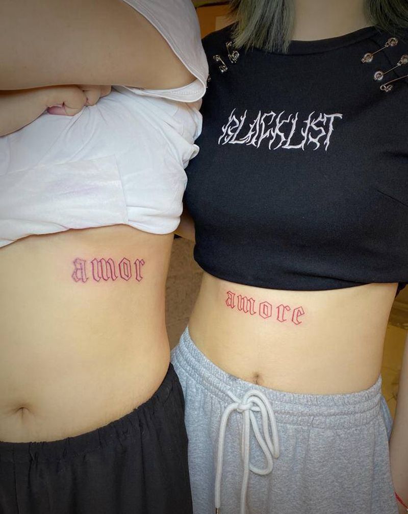 字纹身图片_腰部图腾纹身图案