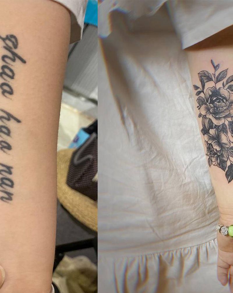 花纹身图片_手部点刺纹身图案