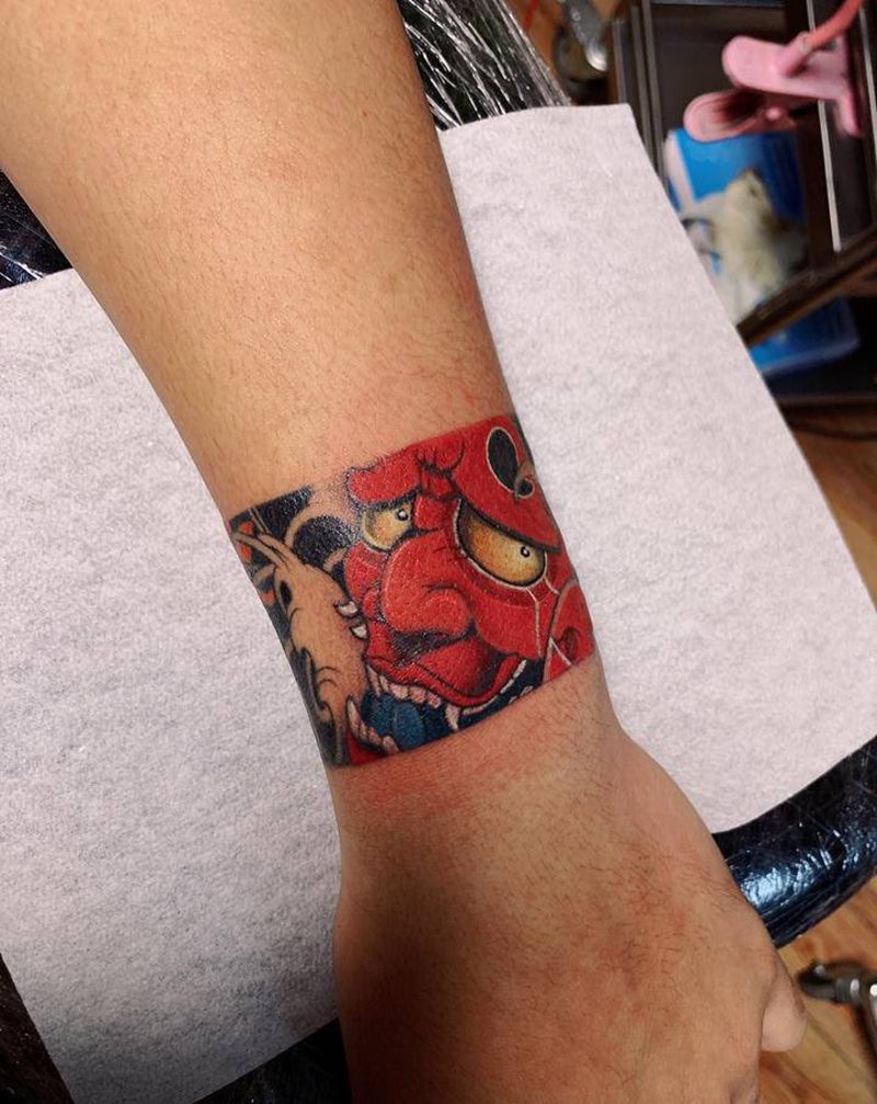 般若手环纹身图片_手臂老传统般若手环纹身图案