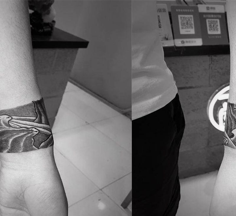 覆盖纹身图片_手部老传统纹身图案