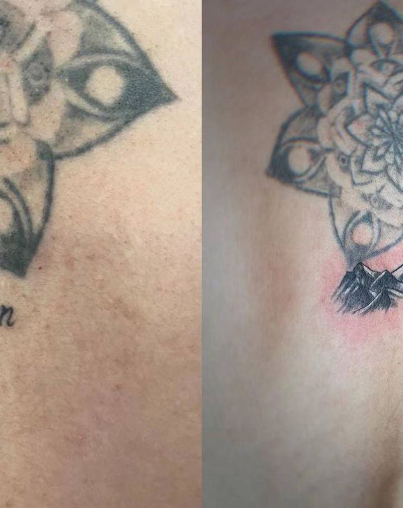 覆盖纹身图片_背部水墨纹身图案