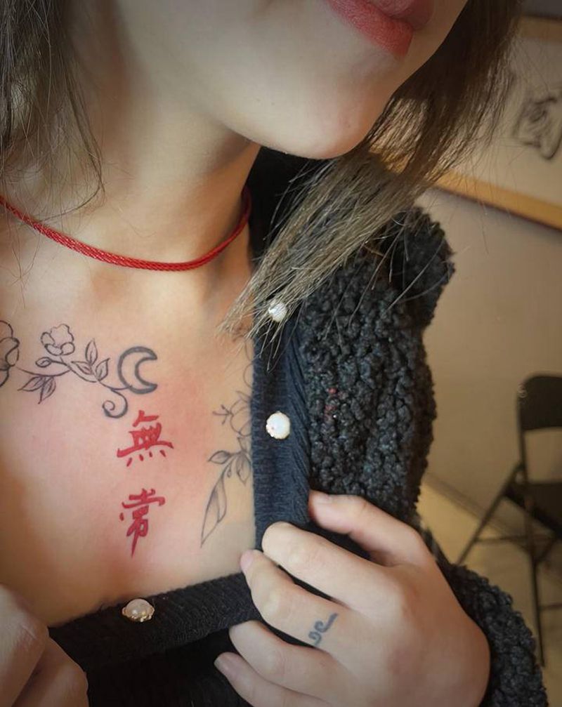 无常纹身图片_胸部图腾纹身图案