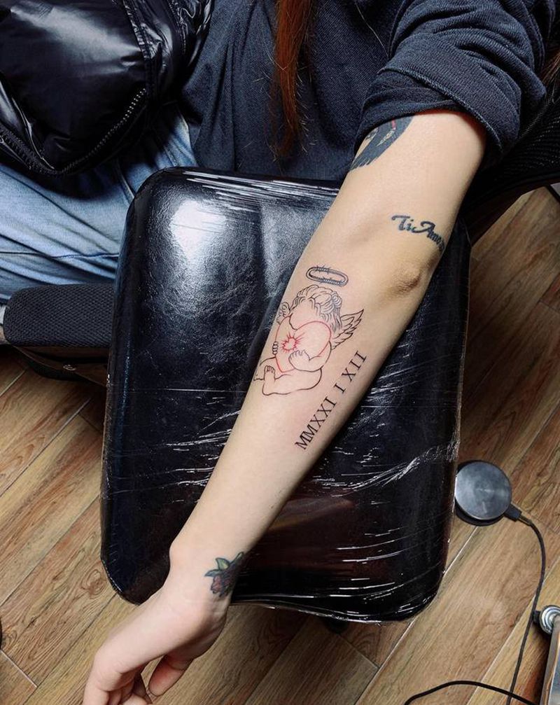 纪念天使曾经来过纹身图片_天使纹身图案