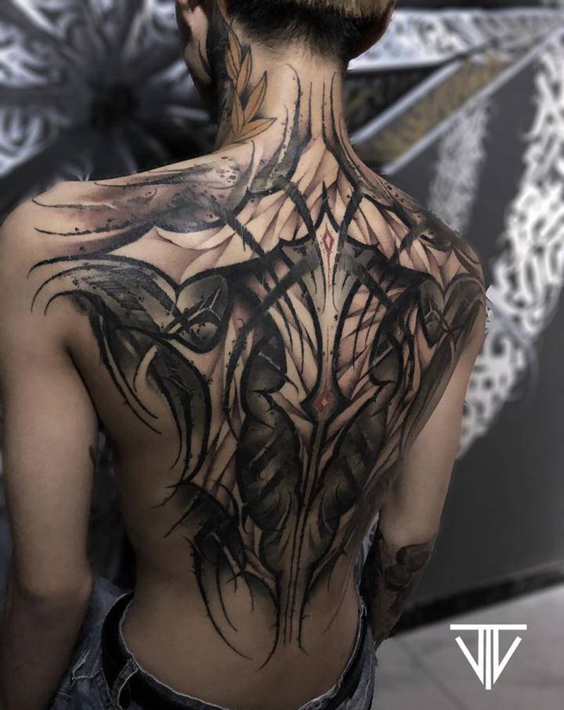 暗黑花体字纹身图片_花体字欧美写实暗黑纹身图案