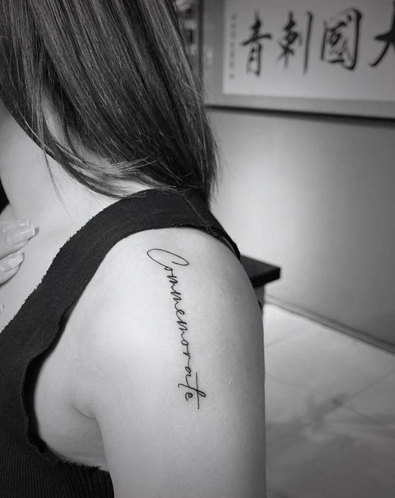 字母纹身图片_手臂花体字纹身图案