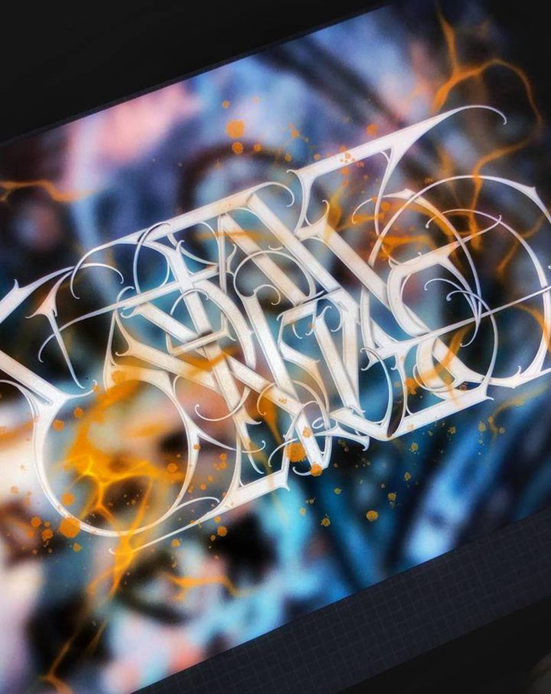 这几天的设计纹身图片_花体字纹身图案