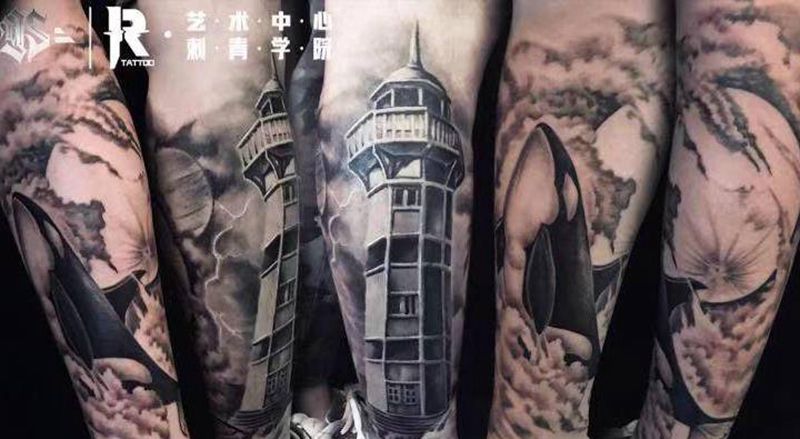 写实小腿纹身图片_腿部欧美写实纹身图案