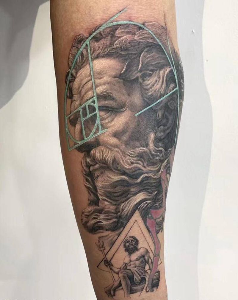 石膏像纹身图片_手臂赛博朋克石膏像纹身图案