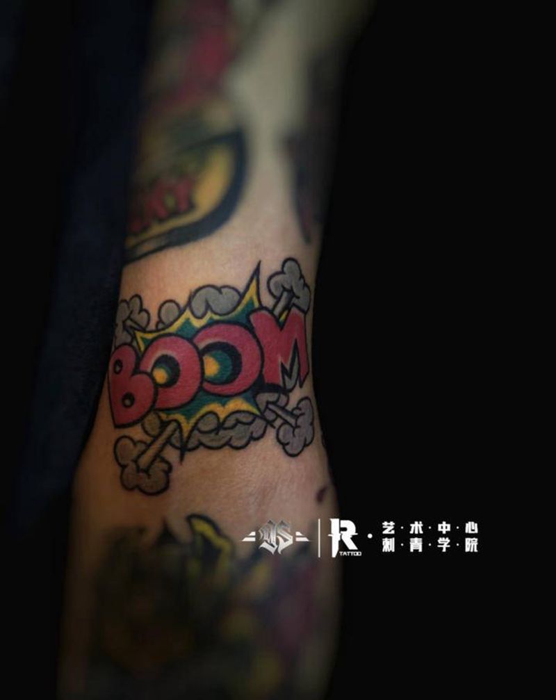 炸弹纹身图片_手臂Old School纹身图案