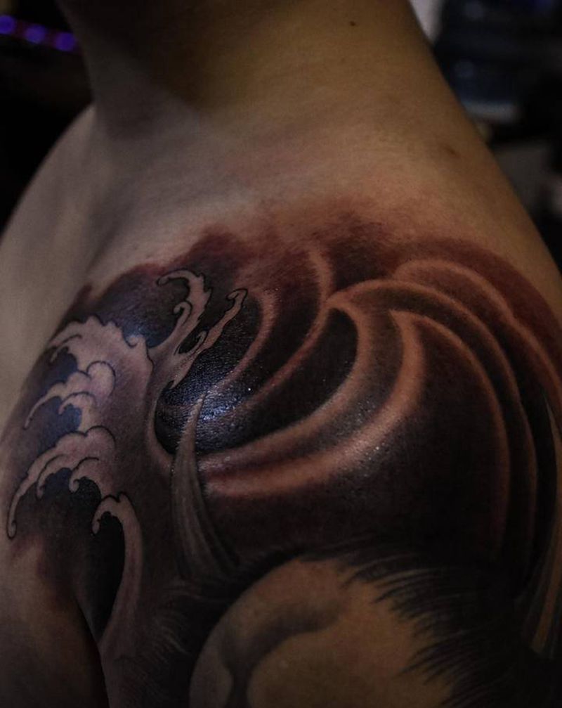 补做纹身图片_肩部手臂新传统花臂纹身图案