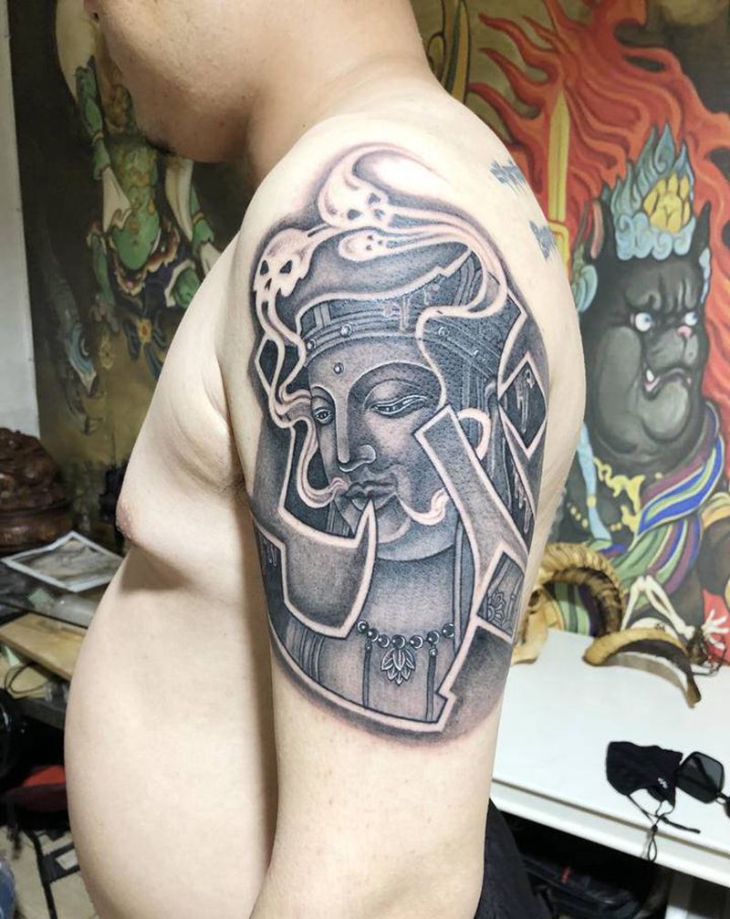 地藏纹身图片_手臂纹身图案