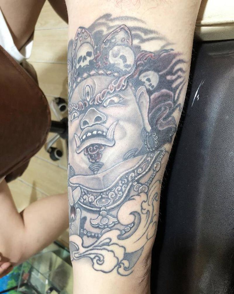 大暗黑天纹身图片_手臂纹身图案