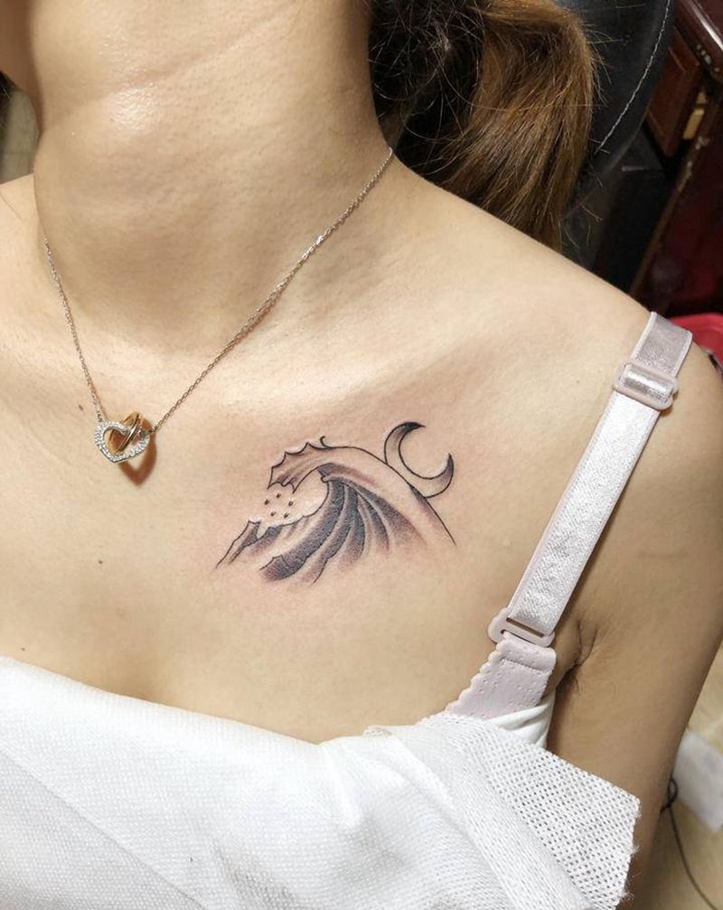 情侣纹身纹身图片_胸部纹身图案