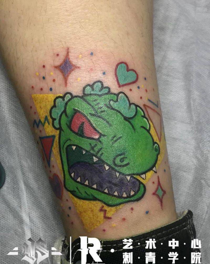 恐龙纹身图片_手臂New School纹身图案