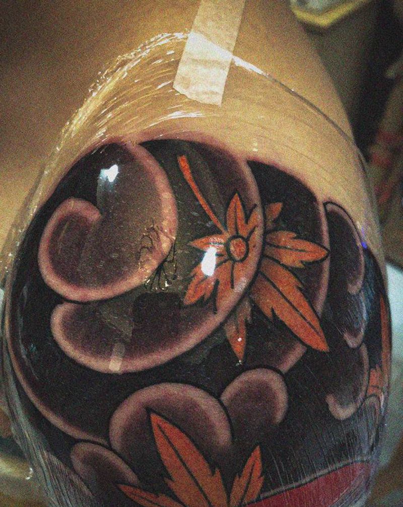 老传统达摩纹身图片_手臂肩部老传统新传统达摩蛋老传统纹身图案