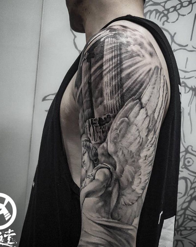 欧美写实花臂纹身图片_手臂欧美写实纹身图案