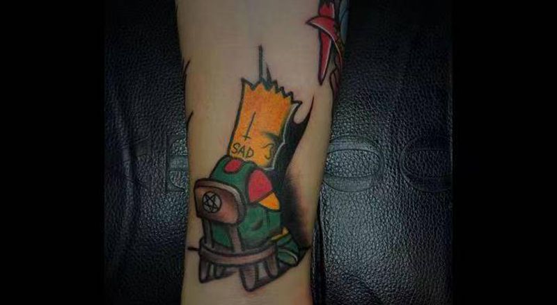 可爱拼接小图纹身图片_手臂Old School纹身图案