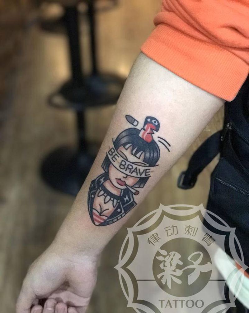 school纹身图片_手臂Old SchoolNew School纹身图案