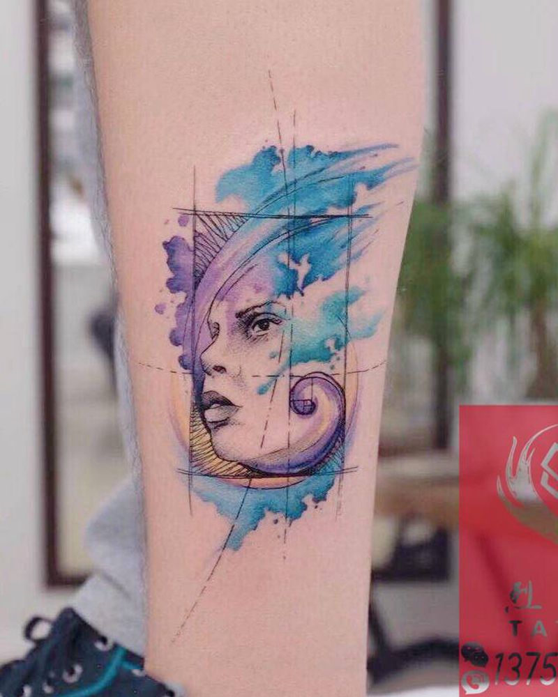 小清新及水彩纹身图片_水彩水墨纹身图案