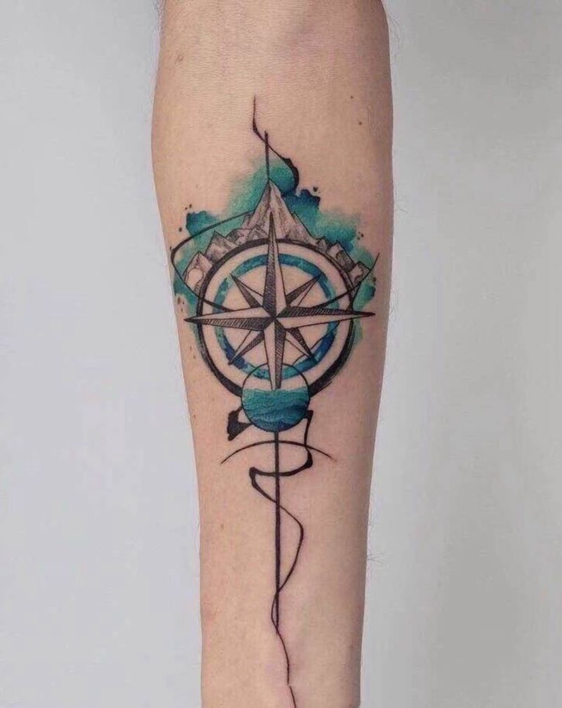 水彩纹身图片_手臂腿部新传统水彩纹身图案