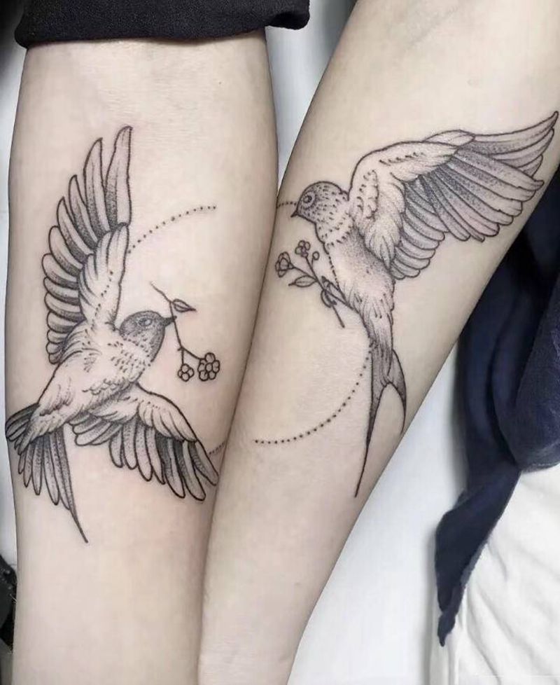 情侣纹身纹身图片_手臂几何点刺纹身图案