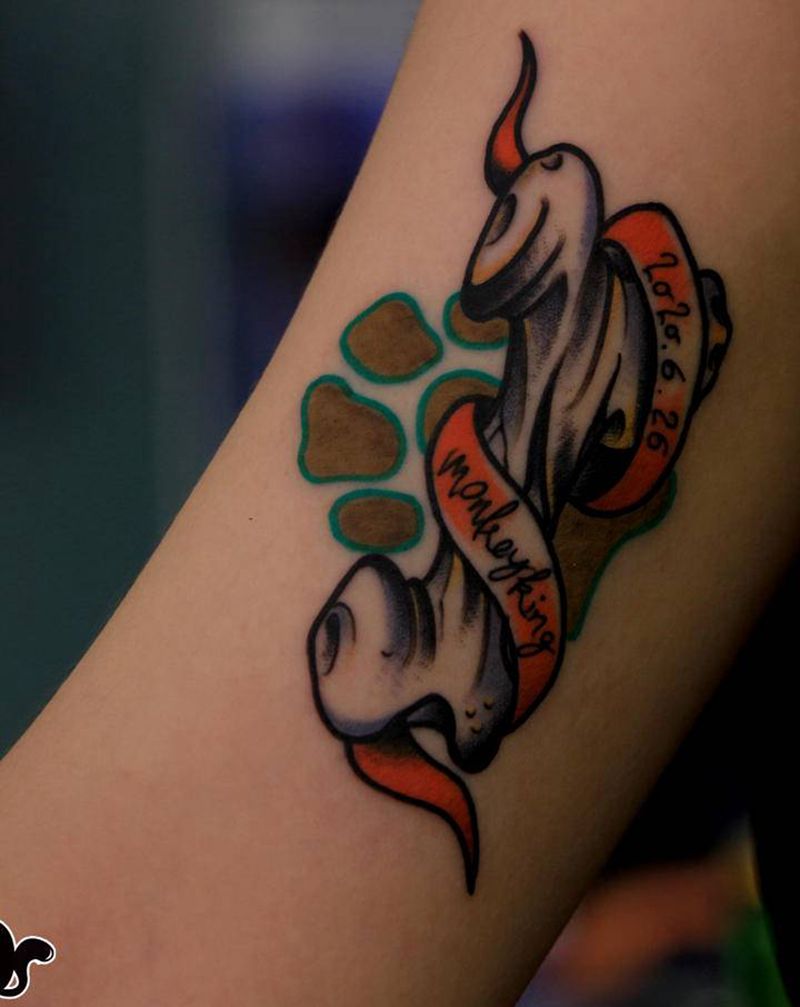 大骨棒纹身图片_手臂Old School纹身图案