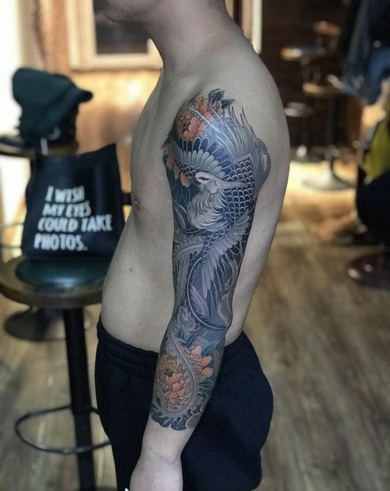 凤凰纹身图片_老传统纹身图案