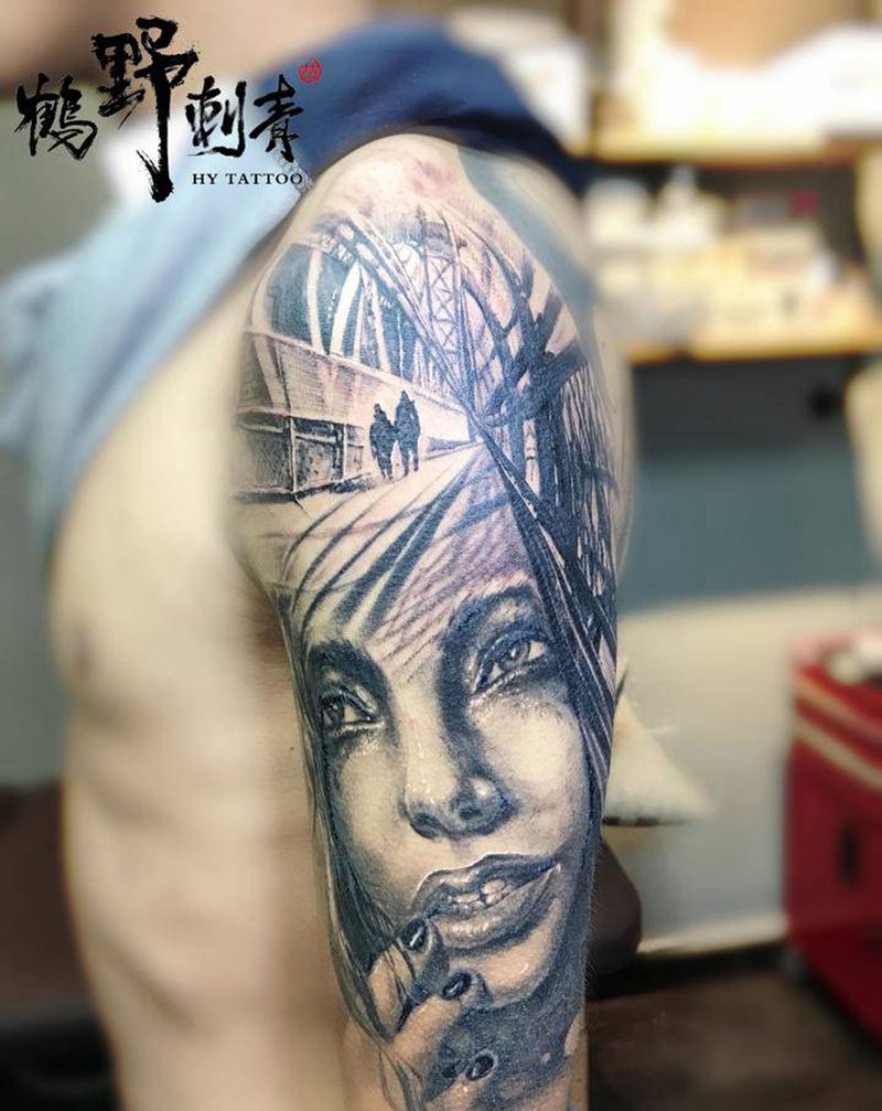 忆纹身图片_手臂欧美写实纹身图案