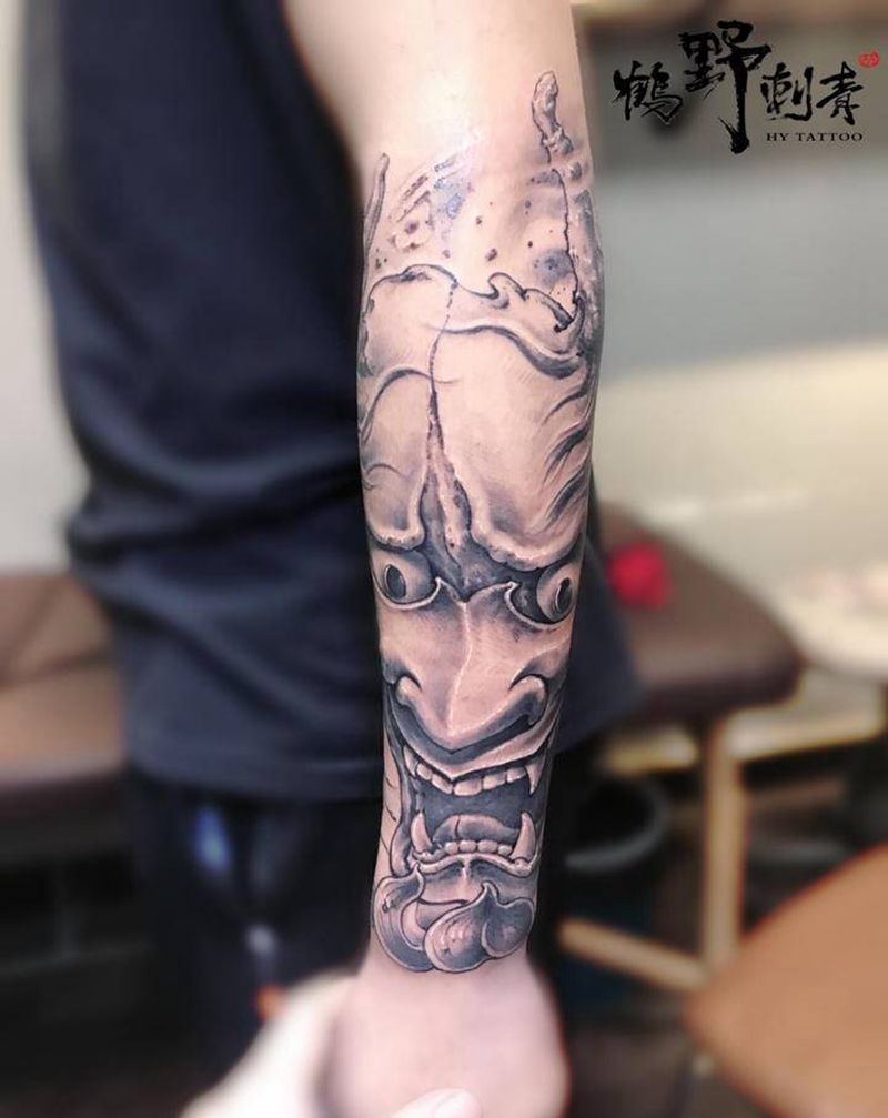 般若纹身图片_手臂新传统般若纹身图案