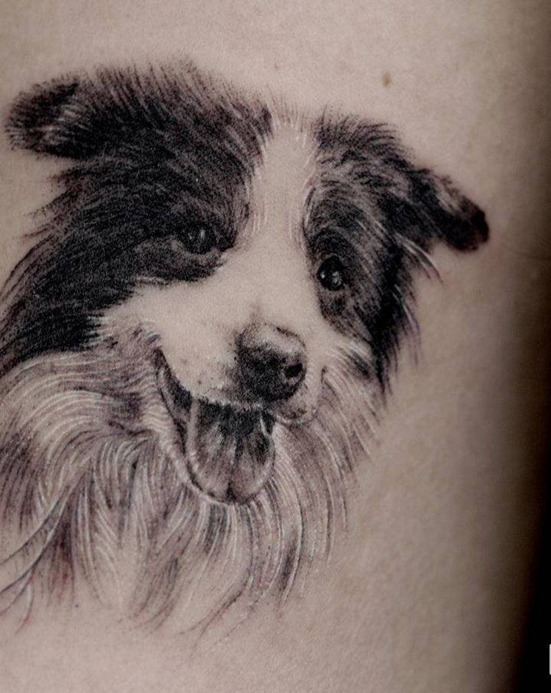 你是我的小狗狗纹身图片_手臂点刺纹身图案