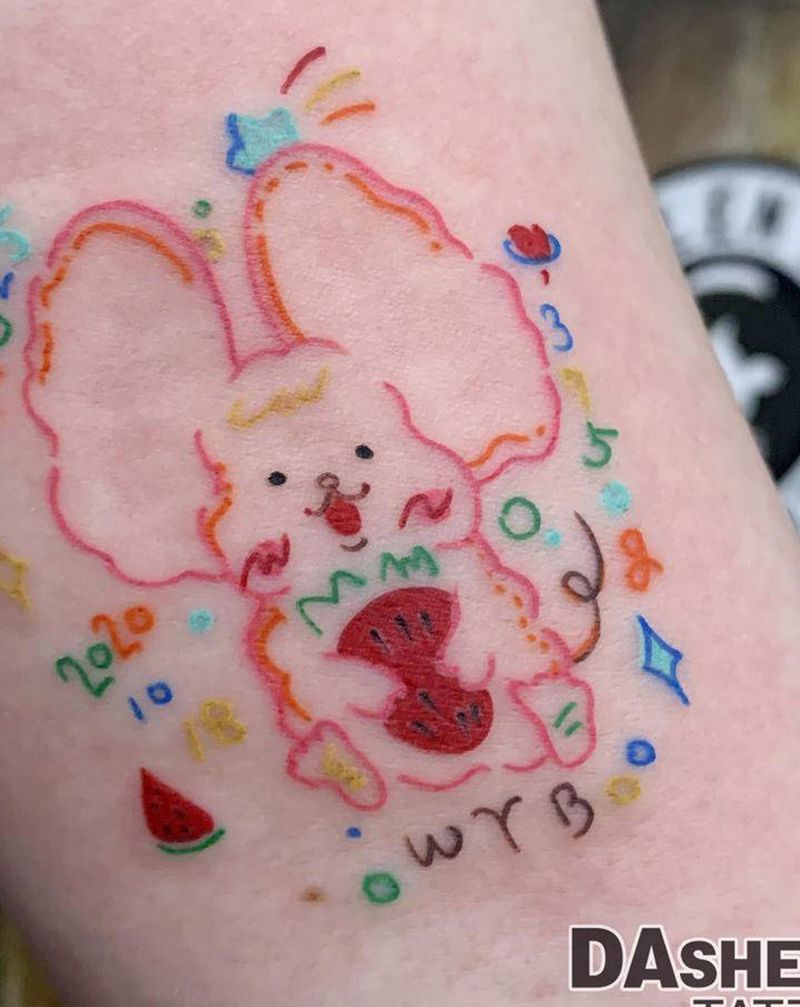 小可爱纹身图片_手臂New School纹身图案