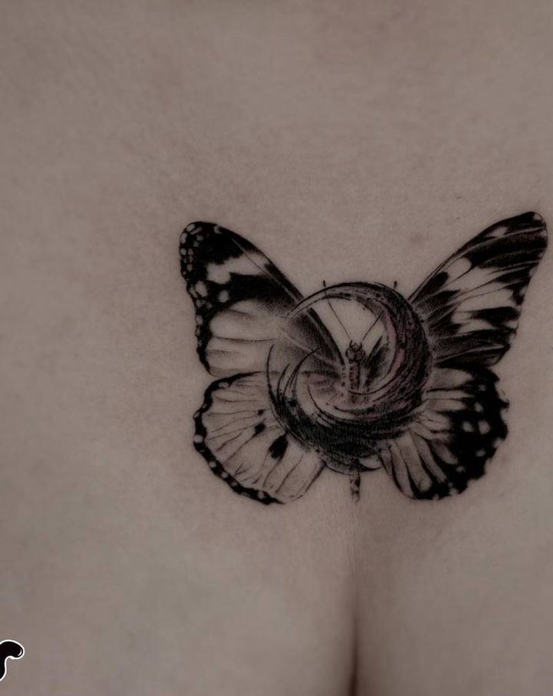 修改纹身图片_胸部点刺纹身图案