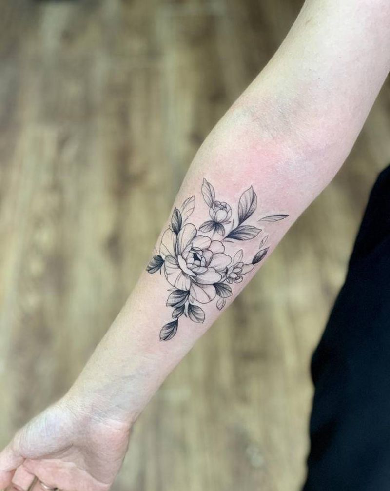 素花纹身图片_手臂纹身图案