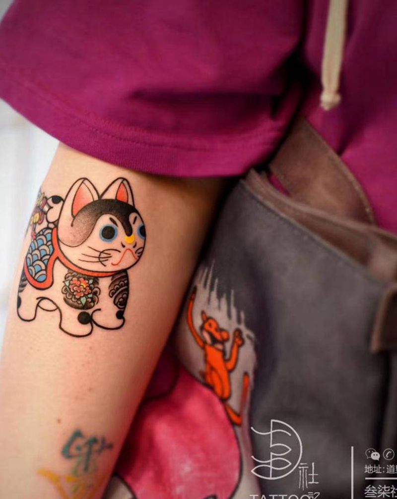 小可爱纹身图片_手臂New School纹身图案