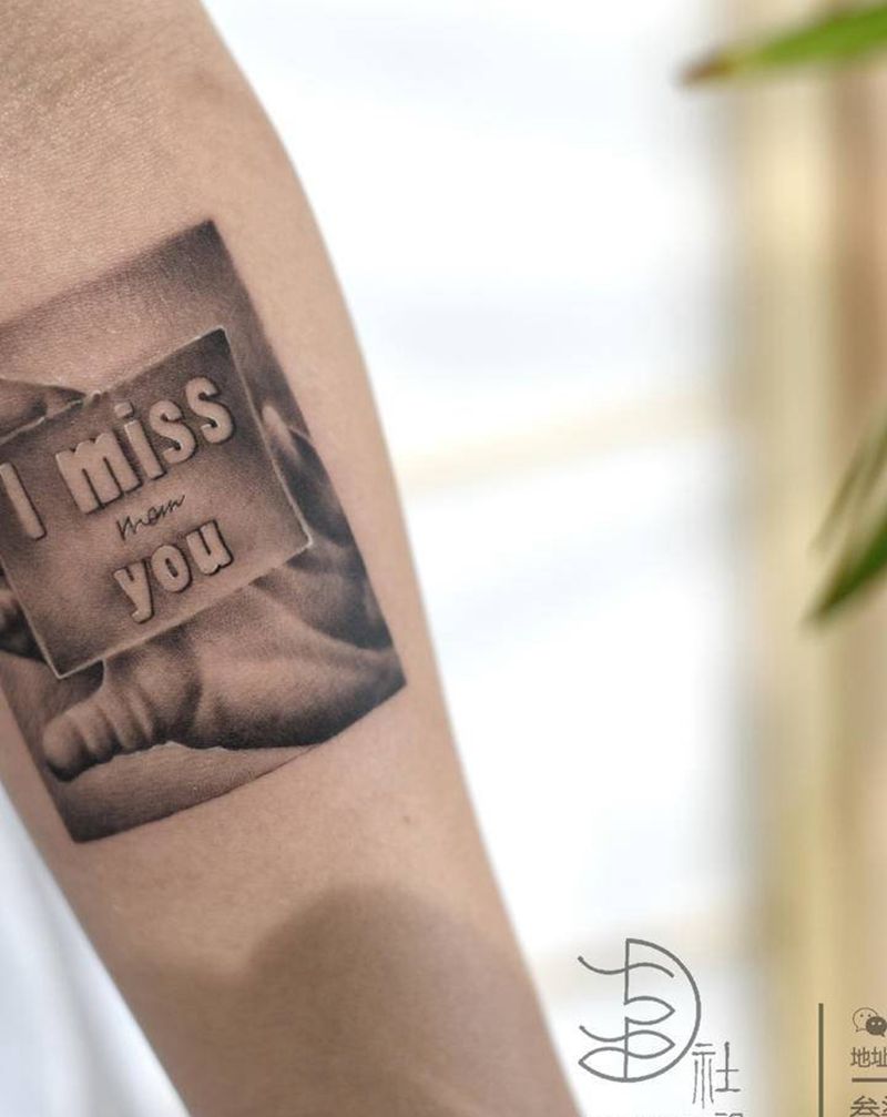 我想你纹身图片_手臂欧美写实纹身图案