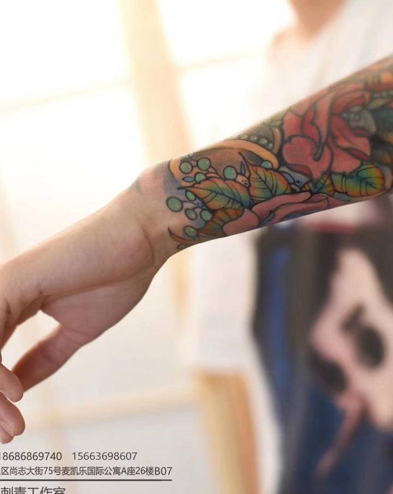 旧纹身修改纹身图片_手臂Old SchoolNew School纹身图案