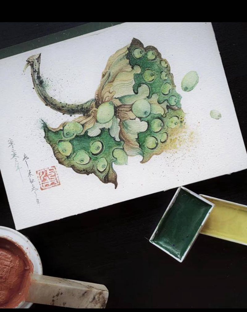 柒纹身图片_手臂水墨水彩纹身图案