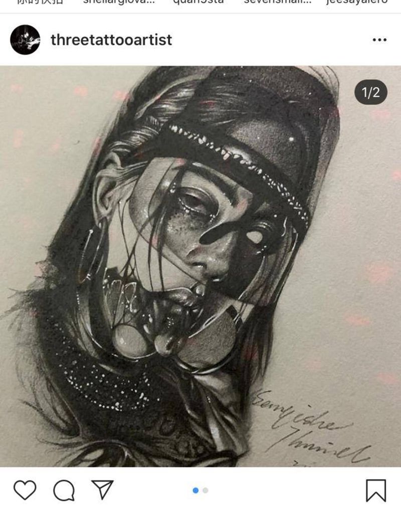 丧纹身图片_手臂欧美写实纹身图案