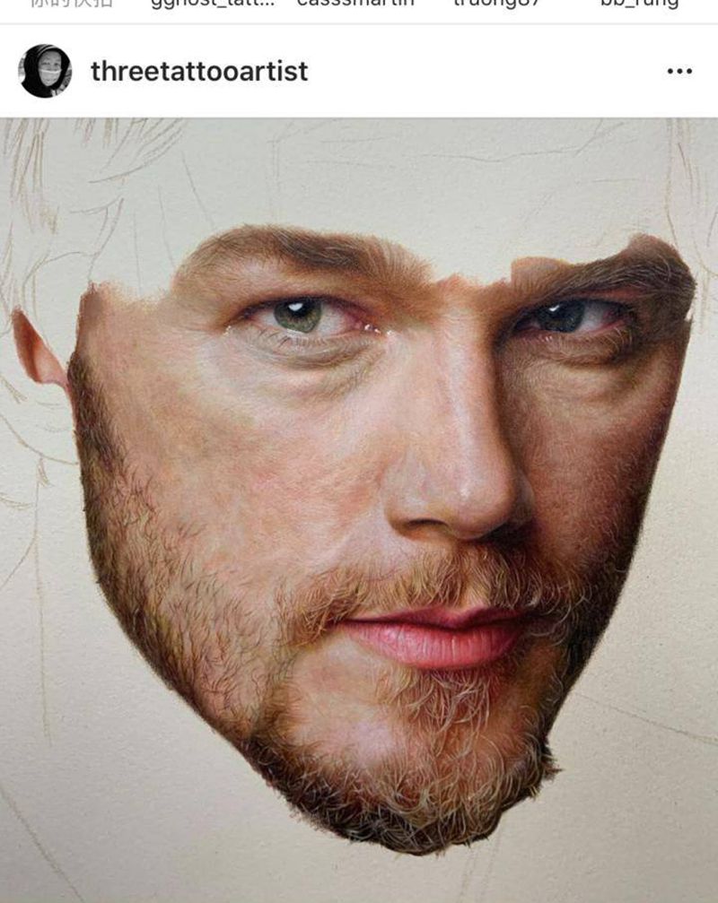 彩铅人物纹身图片_手臂欧美写实纹身图案