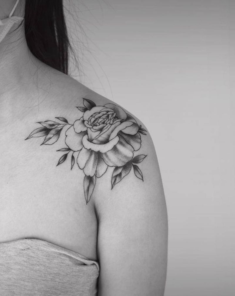 花的肩纹身图片_手臂几何纹身图案