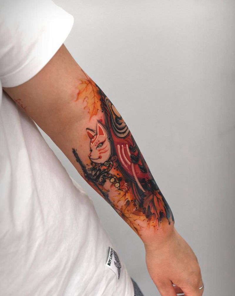 达摩蛋修改纹身图片_手臂New SchoolOld School纹身图案