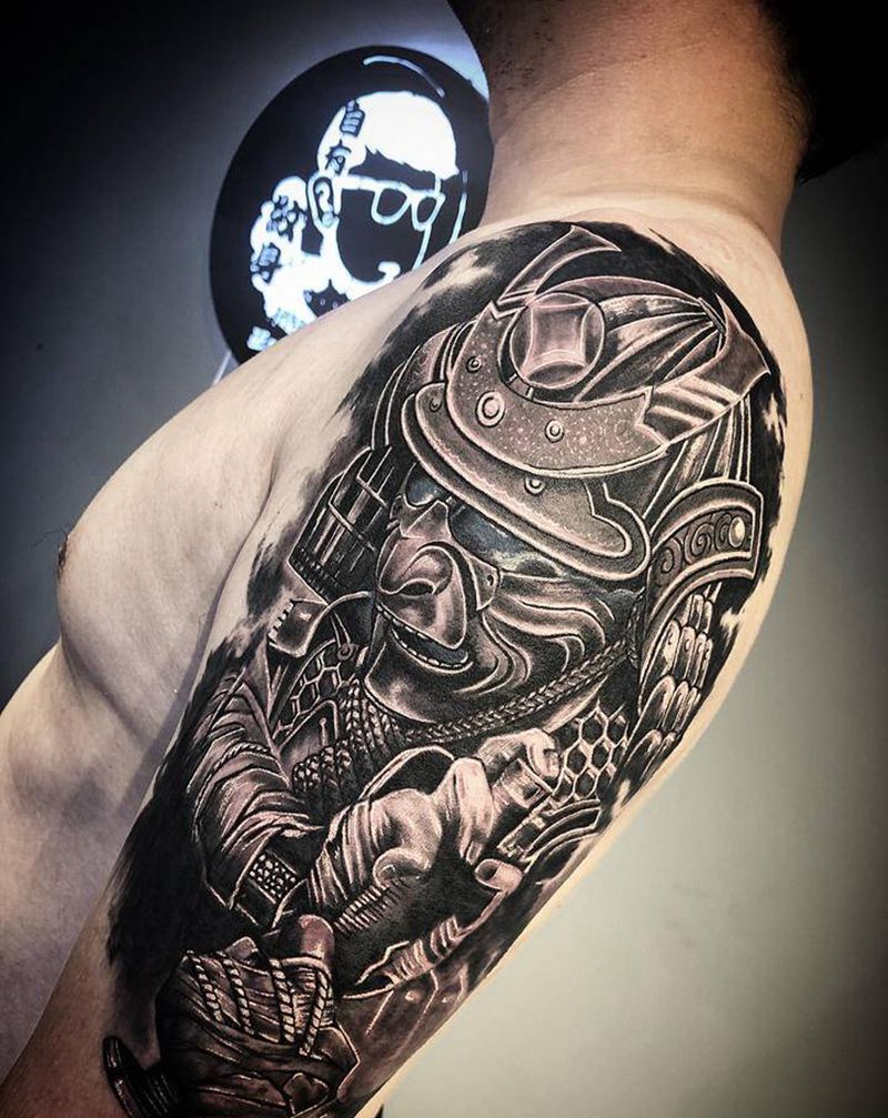 Samurai大臂完成纹身图片_手臂纹身图案