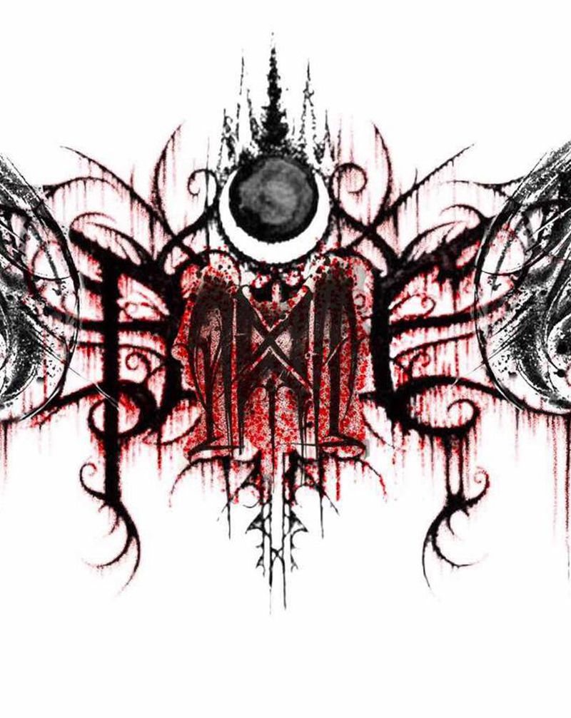 原创暗黑风格花胸纹身图片_胸部腰部水墨点刺纹身图案